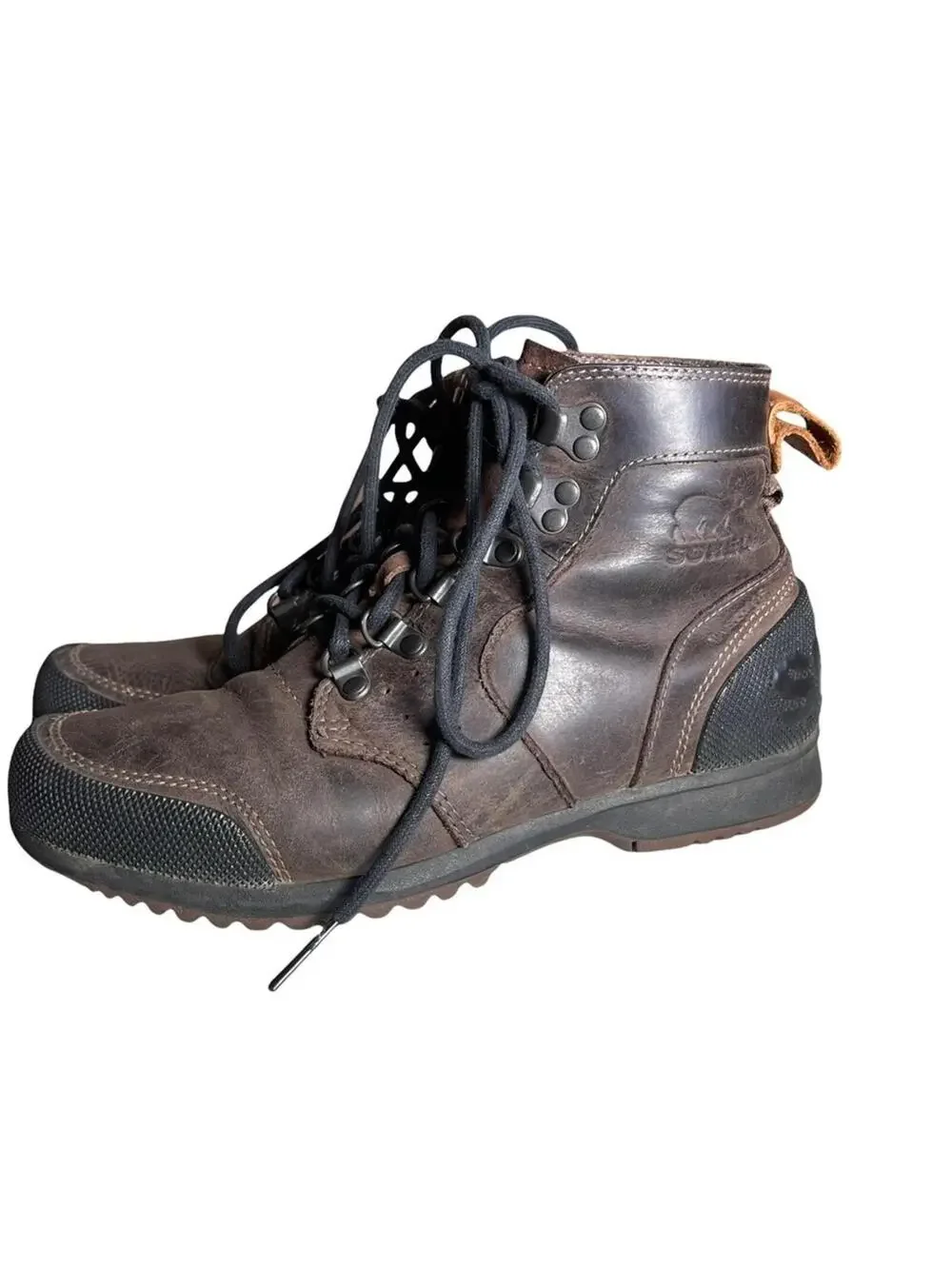 Sorel Men’s Ankeny Mid Waterproof Leather Hiker Boots Brown Black Size 7